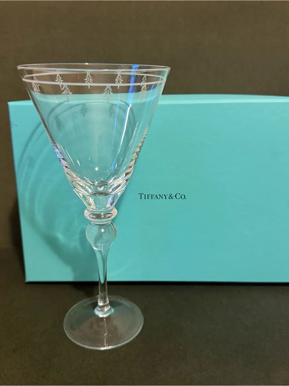 🩵Tiffany & Co. Crystal Wine/Cocktail Glass with Blue Box🥂